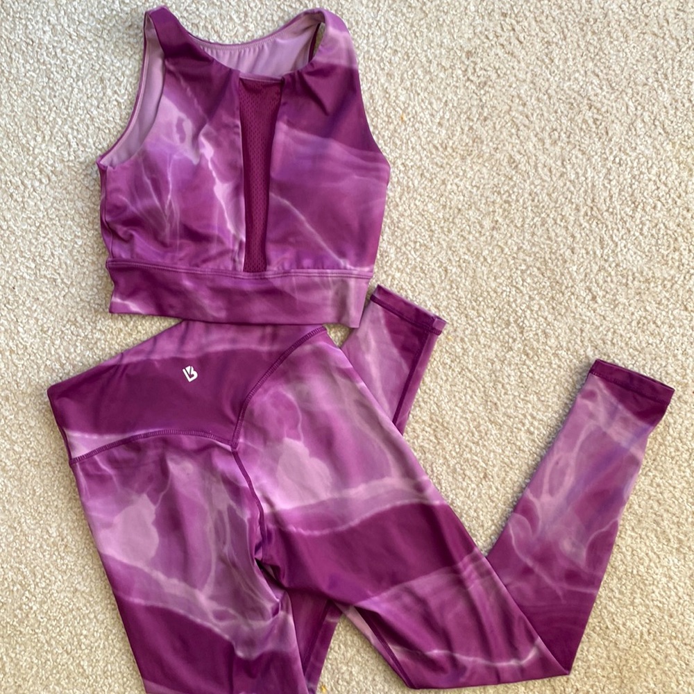 BuffBunny Purple Tie-Dye Leggings and Top Set